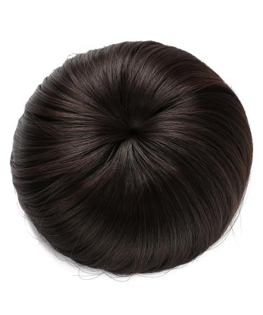 Onedor Synthetic Fiber Hair Extension Chignon Donut Bun Wig Hairpiece (4# - Dark Brown) 4#-Dark Brown