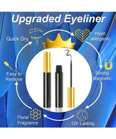 EARLLER Natural Magnetic Eyelashes Kit - 5 Pairs Short Small Magnetic Lashes with Waterproof Strong Magnetic Eyeliner - Easy to Apply & Remove - Natural Looking - Includes 2 Tubes of Liner & 1 Brush - Buy Online on GoSupps.com
