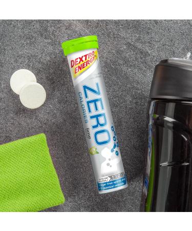 Dextro Energy Zero Calories Electrolyte Drink - Lime Flavor 60 Effervescent Tablets (3 Tubes) | Recovery & Hydration Support - Buy Online on GoSupps.com