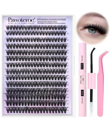 Eyelash Extension Kit 280pcs Individual Eyelashes Kit Cluster Lashes Individual Cluster 40D Curl 9-16mm Lash Extension Kit with Lash Bond and Seal Lash Tweezers for Self Use (40D-0.07D-9-16MIX KIT) 40D KIT - Buy Online on GoSupps.com