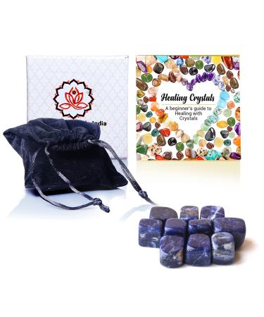 Healing Crystals India Real Crystals and Healing Stones - Healing Crystals for Beginners- Healing Stones Tumbled Crystals for Witchcraft (10 Sodalite) 10 Sodalite