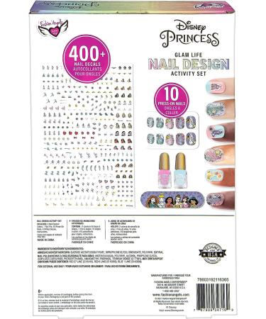 Disney Princess Nail Design Activity Set - 400+ Decals, Stickers, Polish, Press-On Nails - Minnie Mouse Emery Board - Girls 8 - Buy Online on GoSupps.com