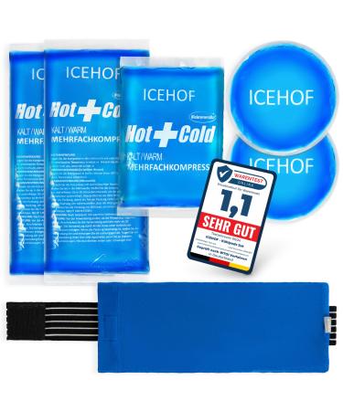 IceHOF cooling pads (5x) with fleece shell-cuddly soft long cooling duration different sizes family set cooling pack gel cooling gel cooling gel cooling compress cold compress cooling bags cooling bags