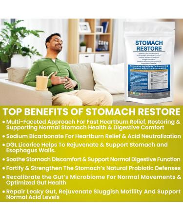 Stomach Restore: Natural Heartburn Relief & Quick Reflux Aid - 120 Servings | Fast Indigestion Relief Supplement - Buy Online on GoSupps.com