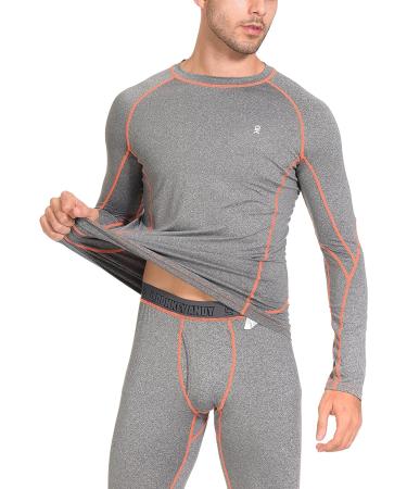 Little Donkey Andy Men's Thermal Underwear Set - Gray X-Large - Wicking Active Long Johns Top & Bottom - Buy Online on GoSupps.com