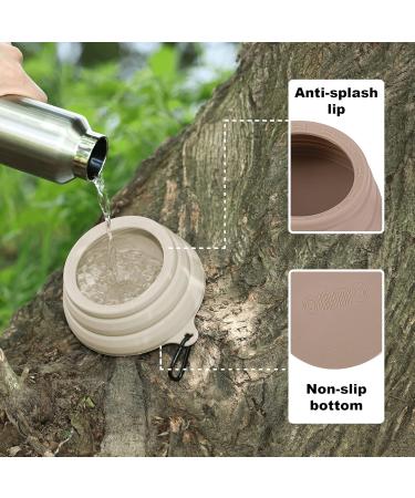 Ohmo Dog Travel Bowl - Portable Anti-Drool Foldable Pet Bowl (700ml Beige) | Perfect for Road Trips & Travel Accessories - Buy Online on GoSupps.com