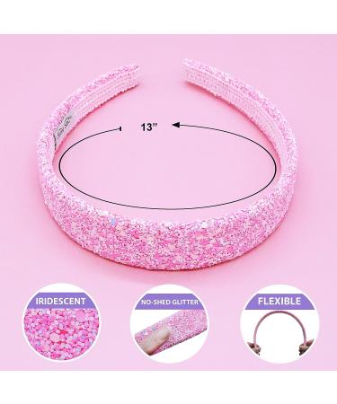 FROG SAC Pink Glitter Headbands for Girls - Sparkly Hair Accessories for Kids - Buy Online on GoSupps.com