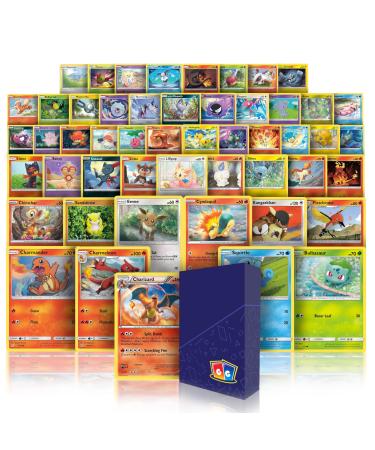 Limited Edition Charizard PKMN Bundle | 50 Cards + Rare Charizard Guaranteed in Every Pack | Also Features Rares and Holographics. | Includes Golden Groundhog Deck Box