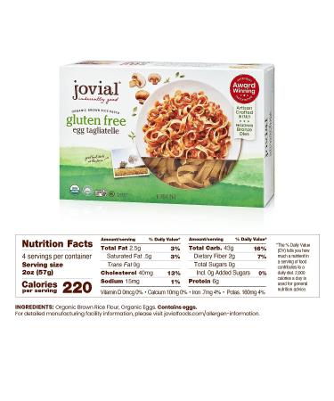 Jovial 100% Organic Gluten Free Brown Rice Pasta Tagliatelle - 4 Pack - Buy Online on GoSupps.com