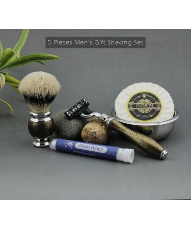 Premium Men's Shaving & Grooming Set | 3 Edge Razor Badger Hair Brush Bowl & Soap - Perfect Gift - Buy Online on GoSupps.com