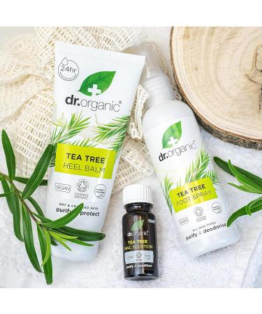 Dr Organic Tea Tree Foot Spray Deodorising Purifying Quick Drying Aluminium Free with Natural Peppermint Oil Vegan Cruelty-Free Paraben & SLS Free Certified Organic 100ml - Buy Online on GoSupps.com