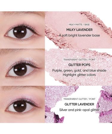 AMUSE Eye Vegan Sheer Palette - 6 Color Eyeshadow Palette for Natural Makeup - K-Beauty Shades in Sheer Lavender - Buy Online on GoSupps.com