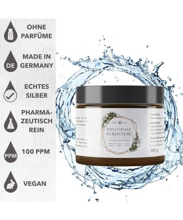 Nordic Pure Colloidal Silver Cream 100g - Natural Silver Cream 100 ppm Premium Quality from Germany - Shop Internationally - Buy Online on GoSupps.com