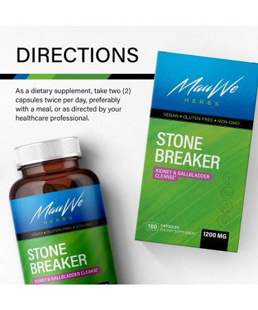 Chanca Piedra Capsules - 1600mg Stone Breaker for Kidney & Gallbladder Cleanse - Vegan Stone Dissolver Supplement - 100 Pills - Buy Online on GoSupps.com