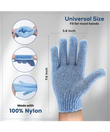 Plant Based Deep Exfoliating Glove - Dual-Sided Mitt for Body and Face - Dead Skin & Fake Tan Remover - Grey & Blue - Buy Online on GoSupps.com