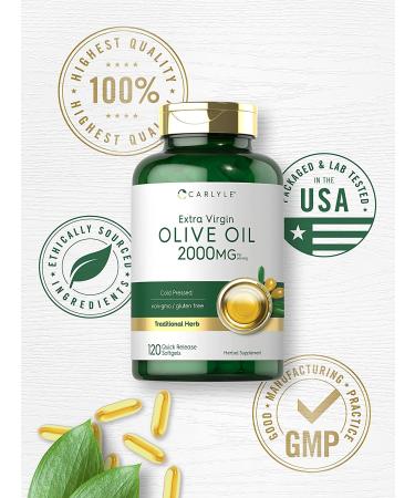Carlyle Olive Oil Supplement 2000mg | 120 Softgels | Cold Pressed Extra Virgin, Non-GMO, Gluten Free - Buy Online on GoSupps.com