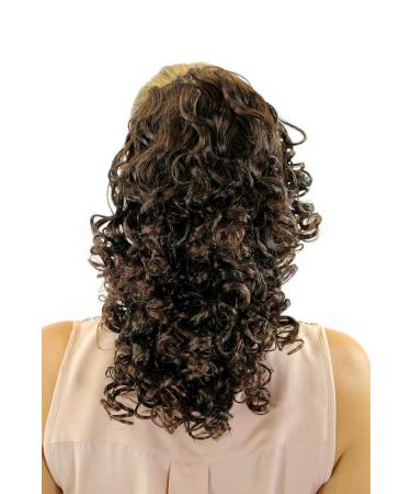 WIG ME UP JL3022-4T33 Hairpiece/Braid - Voluminous Curly Medium-Long (40 cm) Brown Mix with Combs & Elastic Band | International Shipping - Buy Online on GoSupps.com