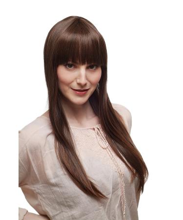 WIG ME UP - 3421-2T33 Wig brown long straight hair cheeky bangs streaked