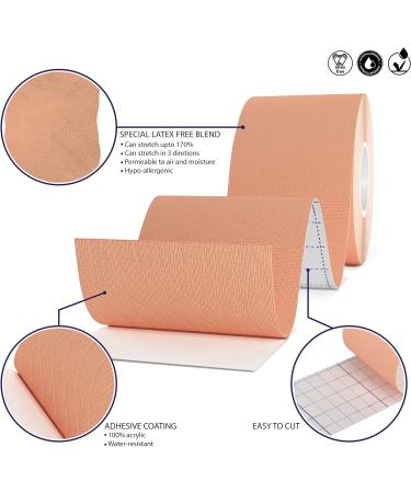 Titanium Sports Kinesiology Tape - 5m Roll of Elastic Water Resistant Tape for Support & Muscle Recovery - Quality Sports Tape Beige - Buy Online on GoSupps.com