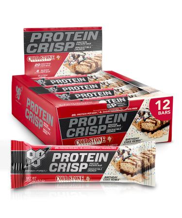 BSN Protein Crisp Birthday Cake Remix 12 Bars 2.01 oz (57 g) Each