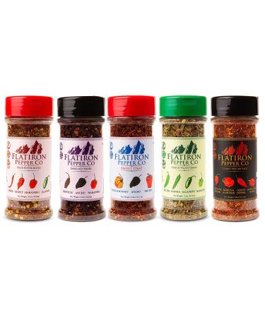 Flatiron Pepper Co Four Pepper Blend Red Chile Flakes 1.8 oz - Habanero Jalapeno Arbol Ghost Pepper - Premium Spice Blend - Buy Online on GoSupps.com