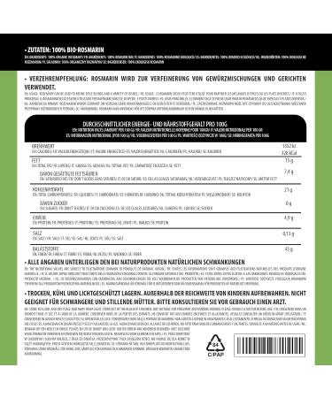 Organic Dried Rosemary (500g 1.1lb) - Gluten-Free, Lactose-Free, Vegan, 100% Natural for Spice Mixtures and Tea - Buy Online on GoSupps.com