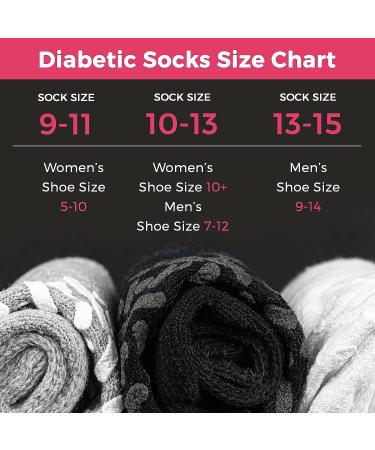 Debra Weitzner Non-Slip Diabetic Crew Socks 3-Pack - Loose Fit for Men & Women - Crew Grey with Grips (Size 13-15) - Buy Online on GoSupps.com