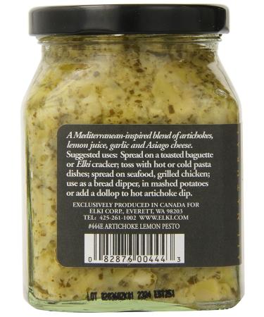 Elkis Gourmet Artichoke Lemon Pesto Sauce - Creamy Mediterranean Spread - 10oz (1 Pack) - Buy Online on GoSupps.com