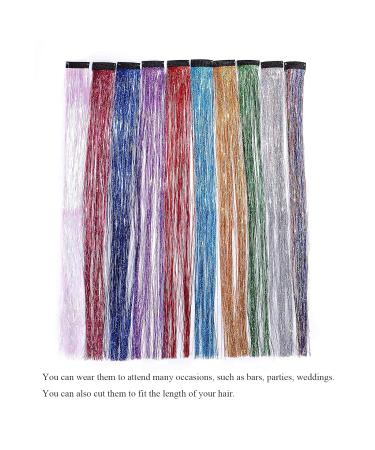 Cybelleza 20 Inch Colored Clip-In Hair Extensions | Glitter & Lametta Festival Accessories | 10 Colors | Synthetic Hair for Women - Buy Online on GoSupps.com