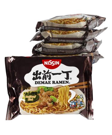 Nissin Demae Nissin Fideos Instant Ramen Noodles 100g Pack | Easy to Prepare | Japanese Noodles (Ternera 5)