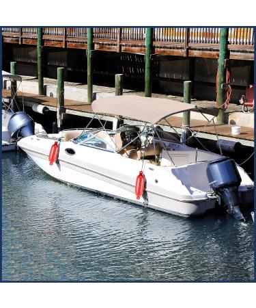 Five Oceans Boat Fenders 4 Pack - Marine Inflatable Ribbed Boat Bumpers for Docking - Includes 4 Ropes, Inflator Pump, and Needles - Ideal for Pontoon, Fishing, Bass, Sport Boats, Sailboats - 4.5 x 16 Inch Red - Buy Online on GoSupps.com