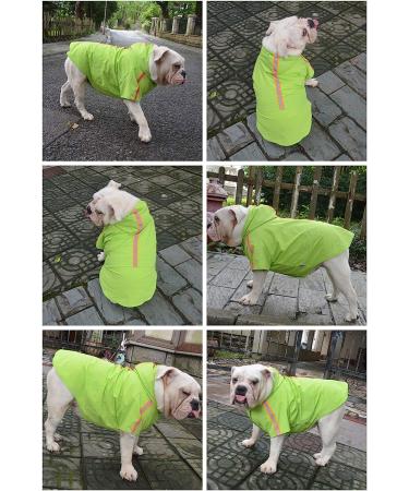 Lovelonglong Fashion Hooded Pet Dog Raincoat - Lightweight Zipper Closure Rain Poncho with Reflective Strip - Green XXXXL (100lbs) - Buy Online on GoSupps.com