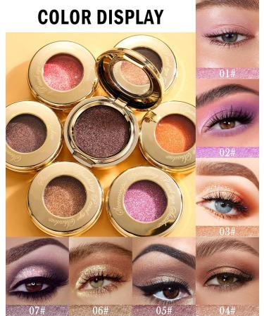 Single Glitter Eyeshadow Pearl Shimmer Eye Shadow Palette with Brush Shimmery Illuminating Finish Long Lasting Waterproof Cream Eyeshadow Intense Color Ultra-Blendable Sparkly Eye Makeup for Women-05 05# Violet - Buy Online on GoSupps.com
