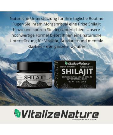 Vitalazenature Shilajit 30g - Original Himalayan Shilajit Resin + Ashwagandha - Natural Ayurvedic Herbal Supplement for Daily Wellness - Buy Online on GoSupps.com