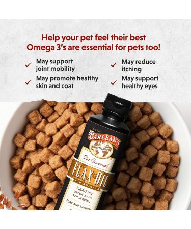 Barlean's Flaxseed Oil for Pets | Omega 3 Supplement for Cats & Dogs - 12 oz | Essentials for Skin & Coat Health - Buy Online on GoSupps.com