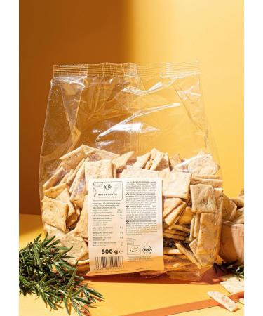 KoRo - Organic Cracker Rosmarin 500g - Knackiges Geb ck auf Weizenbasis - Mit w rziger Rosmarinnote - Perfekt zu Wein Aperitiv oder K se - Buy Online on GoSupps.com