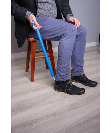Pflegehome24 61cm Dressing and Undressing Stick with Shoehorn - Blue Dressing Aid for Easy Dressing - Buy Online on GoSupps.com