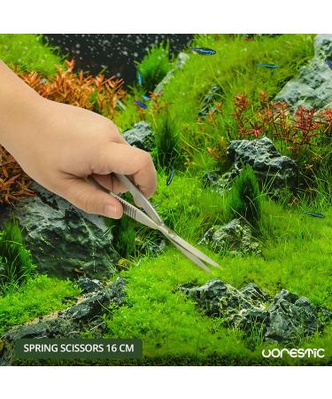 VORESTIC 16cm Curved Spring Scissors for Aquarium & Terrarium Plants - Aquascaping Tools - Buy Online on GoSupps.com