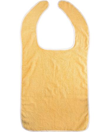 Clinotest Adult Terry Bib - Food Protection Clothing Safety Yellow 100% Cotton | International Shipping - Buy Online on GoSupps.com