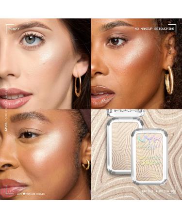 NYX PROFESSIONAL MAKEUP - Highlighter en Poudre - Enrichi en Beurre de Mangue Beurre d'Amande & Beure de Karit - Texture Fondante - Formule Vegan - Buttermelt Highlighter - Teinte : Bright And Butta 05 Bright And Butta - Buy Online on GoSupps.com
