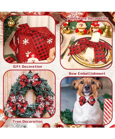 Christmas Buffalo Plaid Ribbon 3 Rolls 6.56Yards x 2.5 Inch Burlap Wired Edge Plaid Ribbon Fabric Craft Ribbon for Gift Wrapping DIY Crafts Christmas Decorations Floral Bows Wreath - Buy Online on GoSupps.com