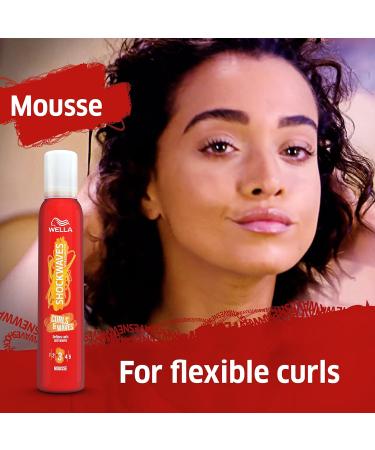 Wella Shockwaves Curls & Waves Mousse 200ml - Long-Lasting Hold and Defined Waves - Buy Online on GoSupps.com