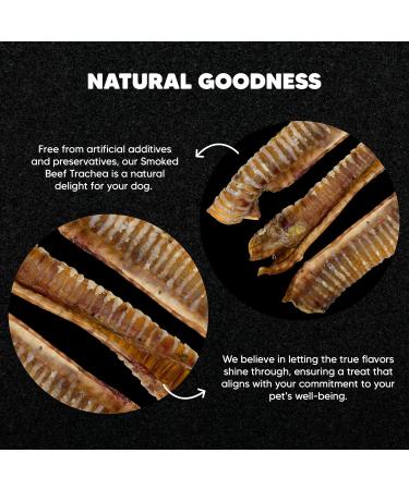 Premium Feeders Beef Trachea for Dogs 20 Smoked Beef Tracheas Approx 9 - Made in Canada - Natural Loyalty Dog Treats for Large Dogs - Healthy Dog Chew Nutritional Tracheas for Joint Health - Buy Online on GoSupps.com