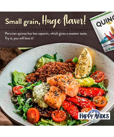 Happy Andes White Organic Quinoa 3 lbs - Gluten-Free Whole Grain - Healthy Meal with Vitamins & Protein - 3 Pound Pack - Buy Online on GoSupps.com