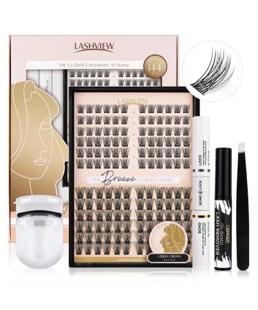 Lashview DIY eyelash extension kit 144 PCs eyelash clusters with eyelash binding and seal cluster eyelash glue remover and eyelash applicator for DIY eyelash extensions (volume) 703-144 kit - Buy Online on GoSupps.com