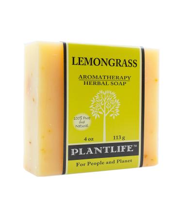 Plantlife Lemongrass Bar Soap - Moisturizing and Soothing Soap for Your Skin - Hand Crafted Using Plant-Based Ingredients - Made in California 4oz Bar 4 Ounce (Pack of 1)