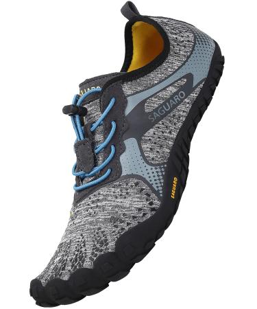 SAGUARO Men's Women's Barefoot Shoes Breathable Trail Running Shoes Non-Slip Fitness Shoes 47 EU New Gray