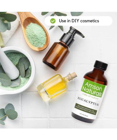 Eucalyptus Essential Oil 4oz / 120 ml -100% Pure & Natural by Amson Naturals - Buy Online on GoSupps.com