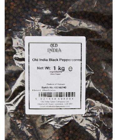 Old India Black Peppercorns 1kg - Premium Quality Peppercorns for Cooking, 1 Pack - Buy Online on GoSupps.com
