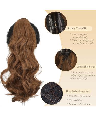 Shop 45cm Gairyan Auburn Ponytail Extensions | Clip-In Curly & Wavy Synthetic Hair for Women - Buy Online on GoSupps.com